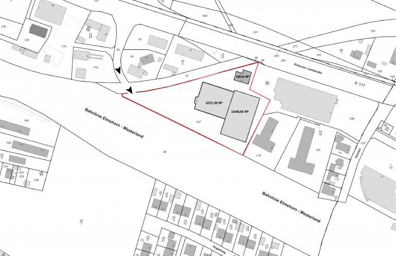 Eine Karte, die den Standort eines Gebäudes anzeigt, seine Beschreibung verbessert und für SEO mit relevanten Schlüsselwörtern optimiert.